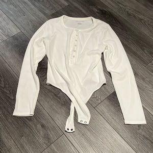 White button up body suit, American eagle, size L, never worn.
